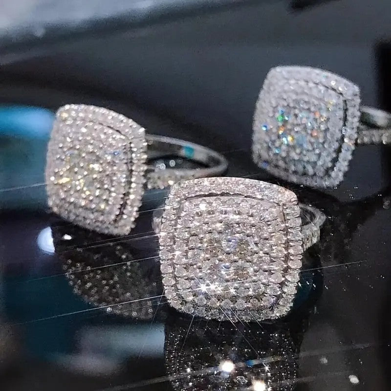Square Crystal Statement Ring