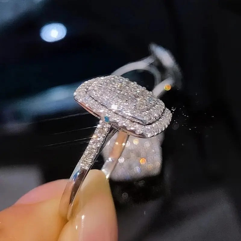 Square Crystal Statement Ring