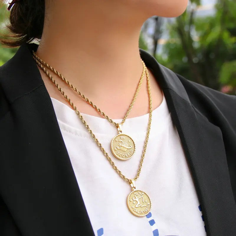 Zodiac Coin Necklace