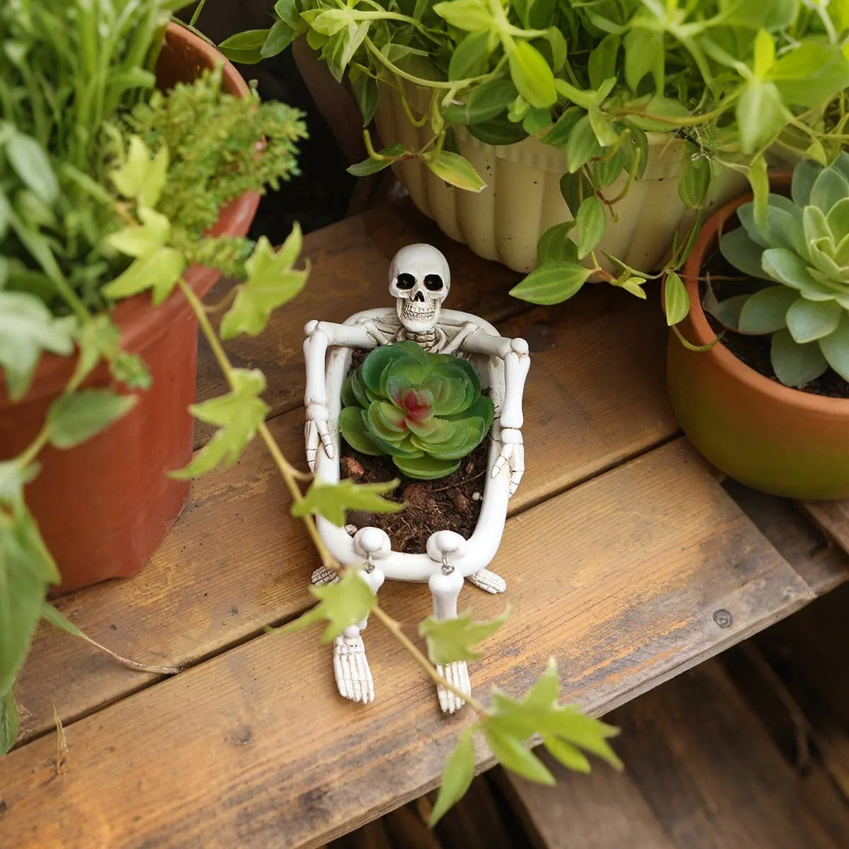 Skeleton Bathtub Planter