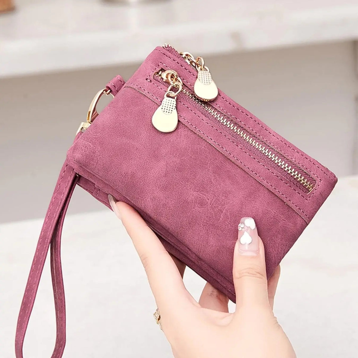 Suede Wristlet Wallet