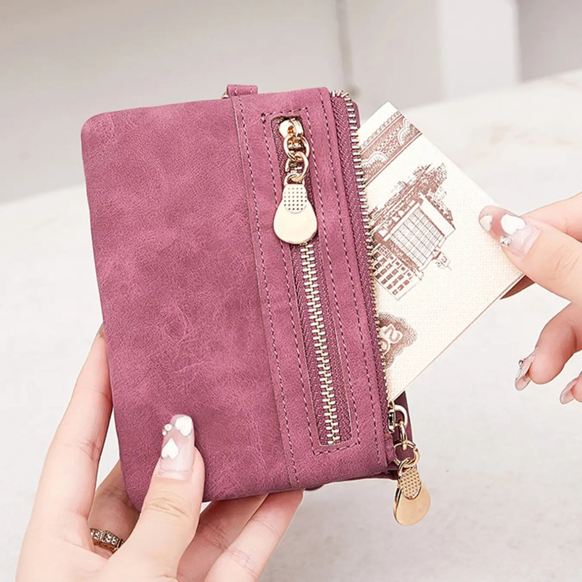 Suede Wristlet Wallet