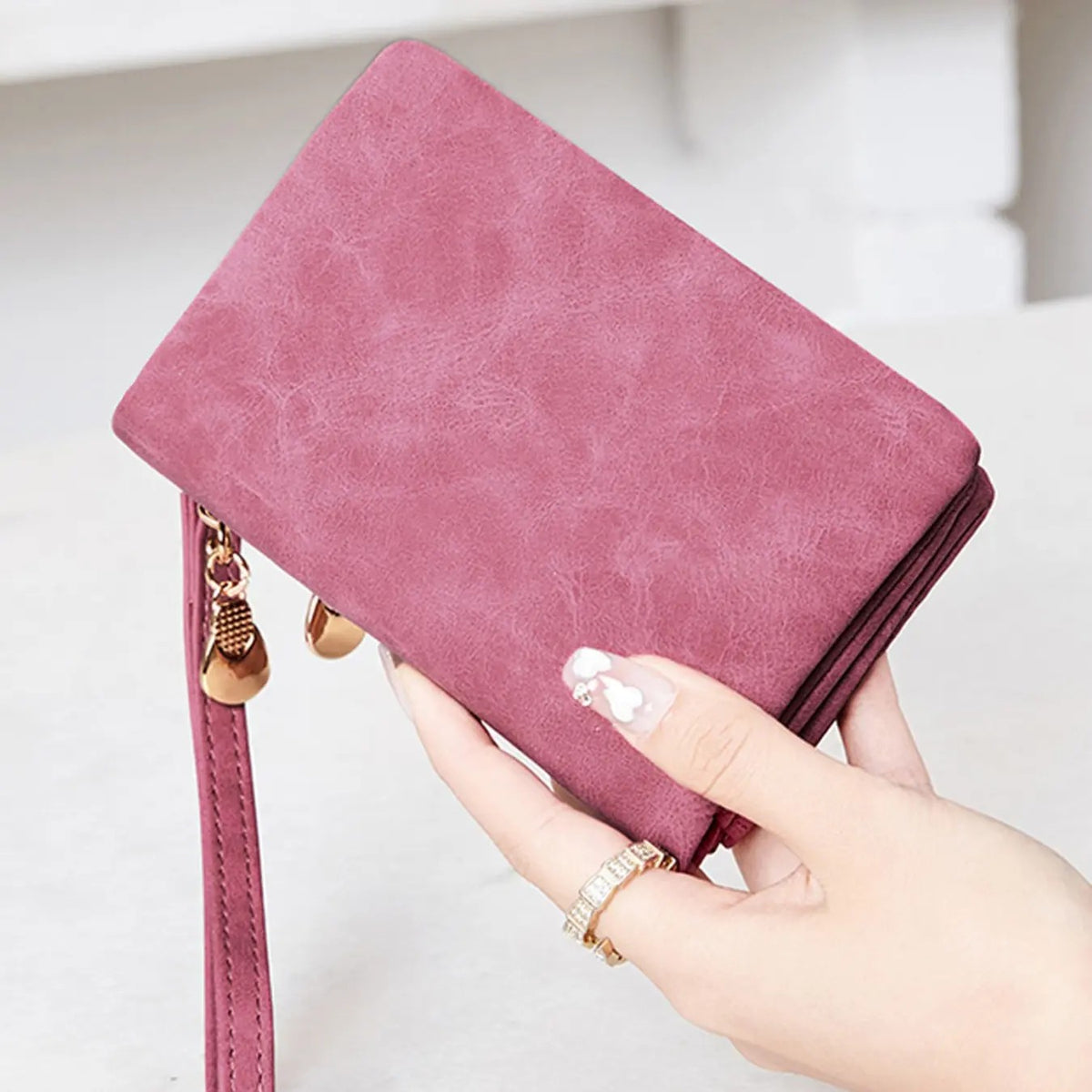 Suede Wristlet Wallet