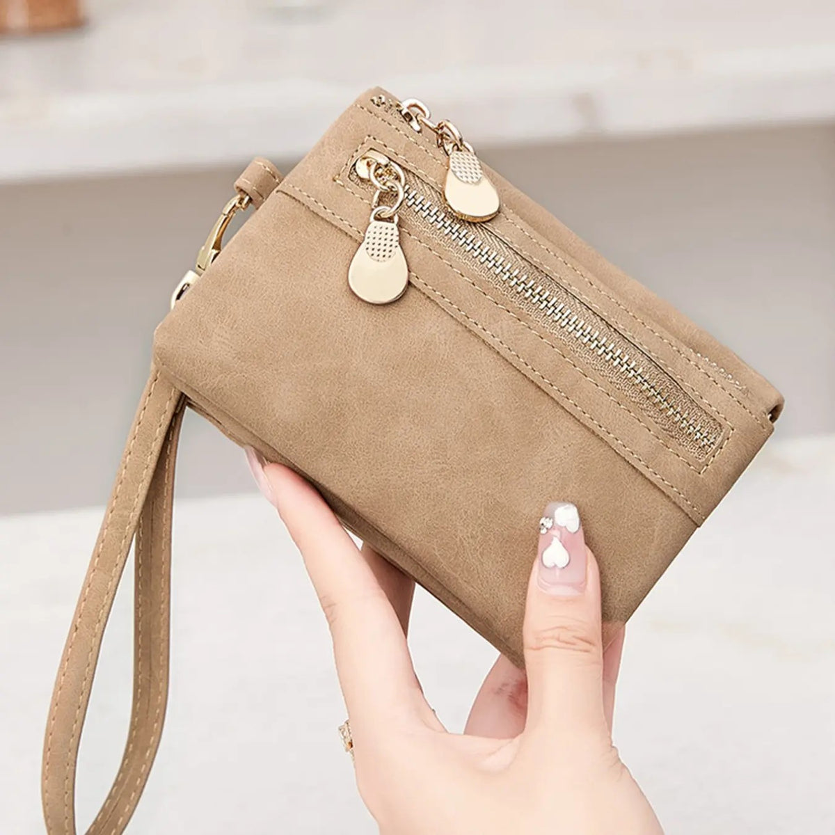 Suede Wristlet Wallet