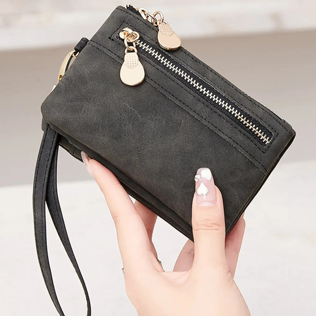 Suede Wristlet Wallet