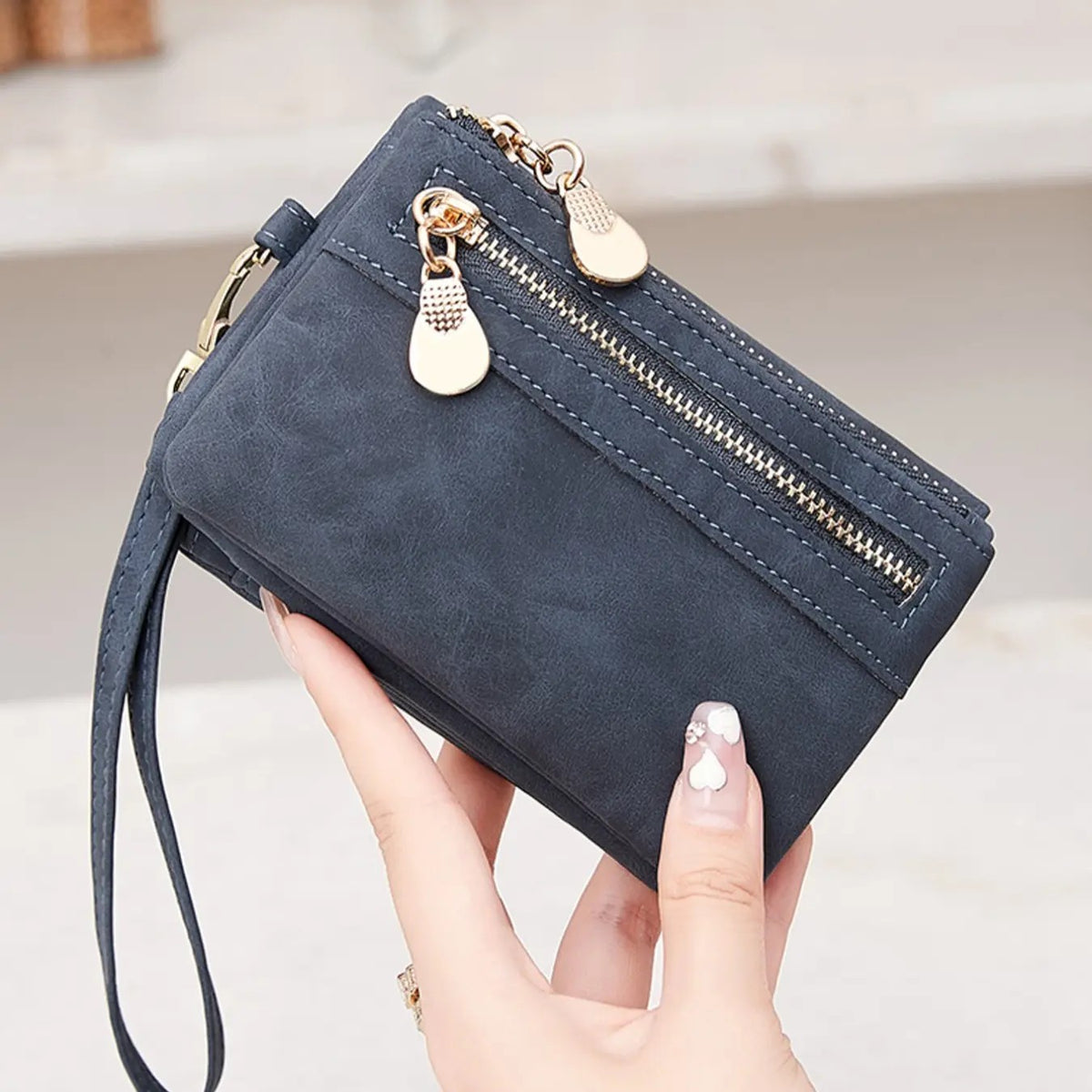 Suede Wristlet Wallet