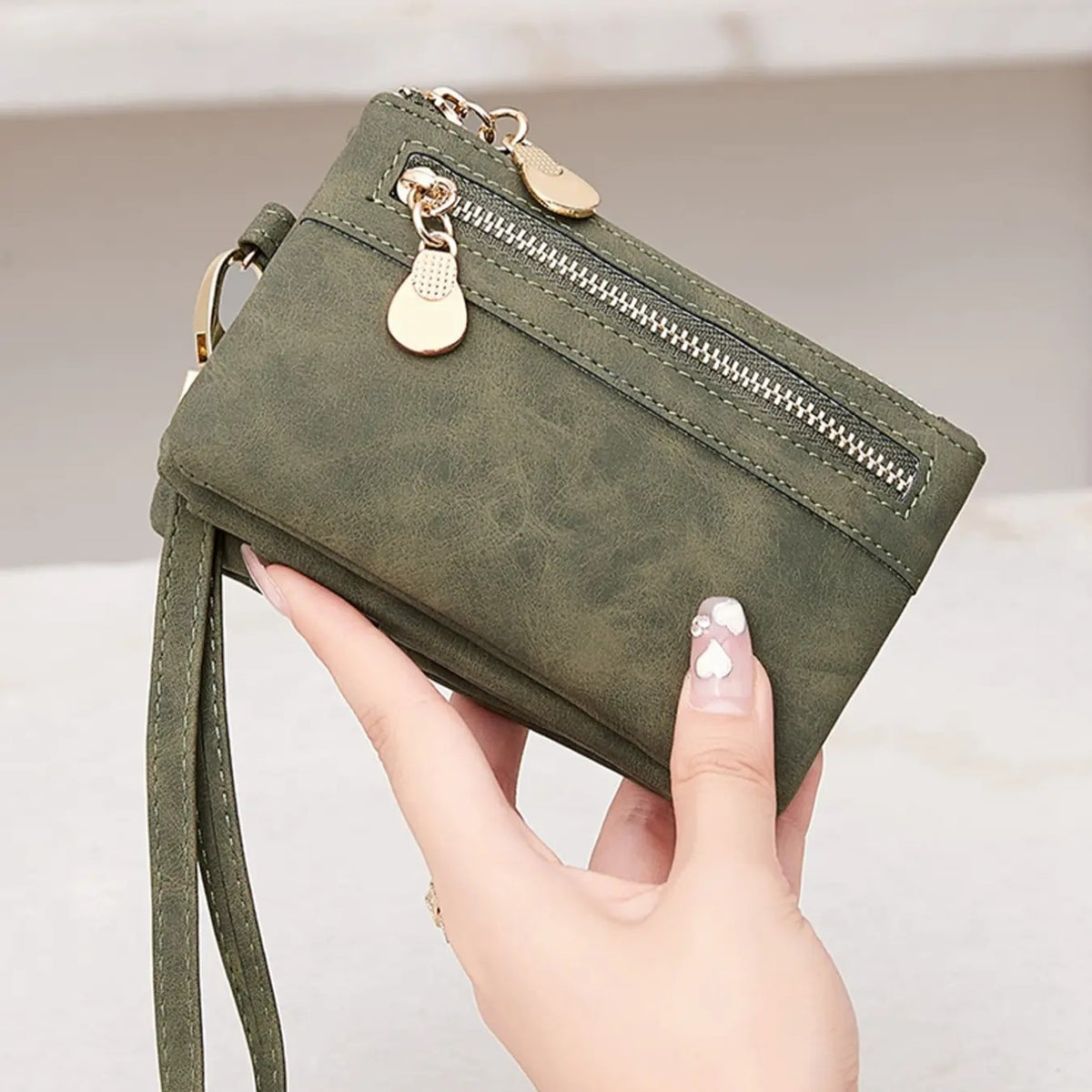 Suede Wristlet Wallet