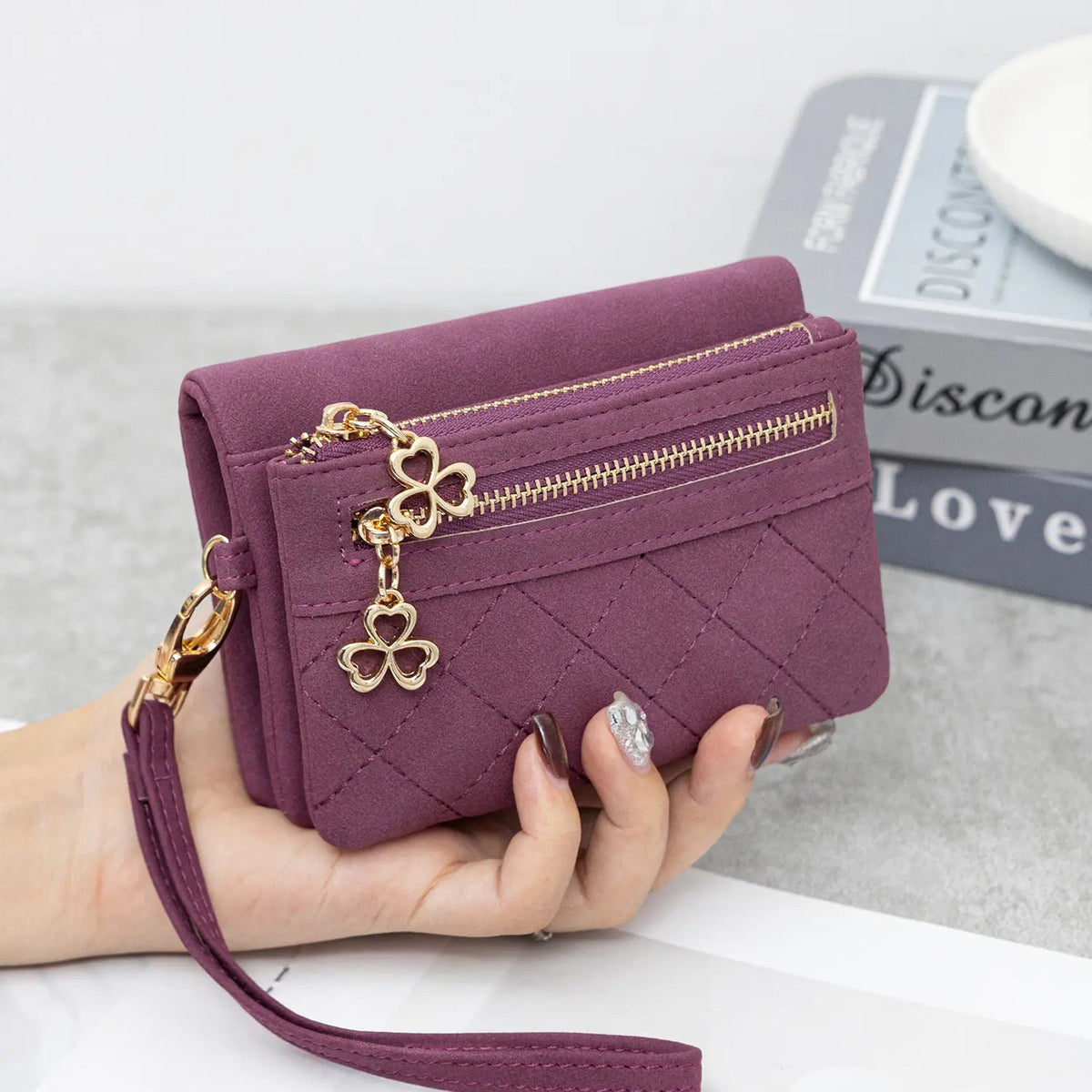 Suede Wristlet Wallet
