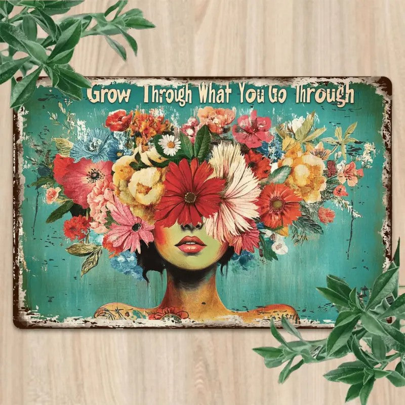 Floral Growth Metal Sign