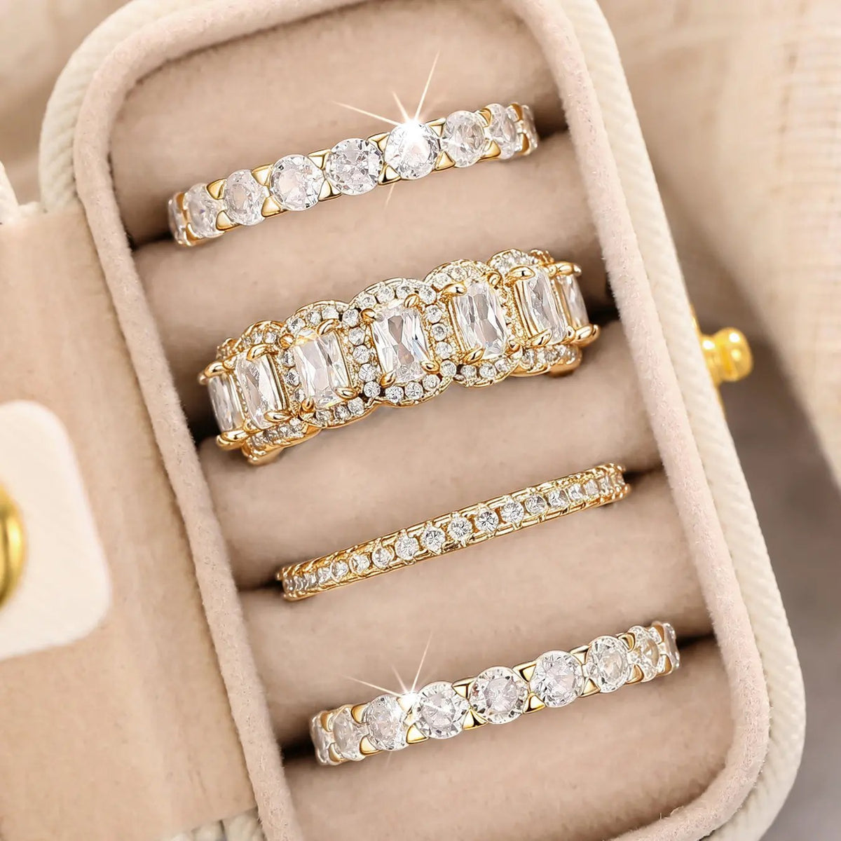 Crystal Eternity Ring Set