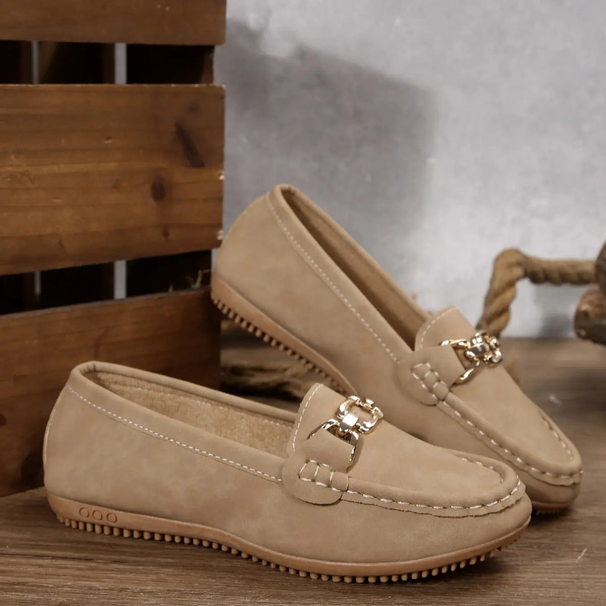 Faux Suede Chain Loafer