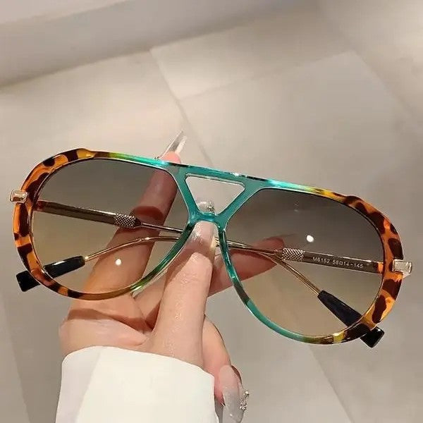 Tortoise & Teal Aviator Sunglasses