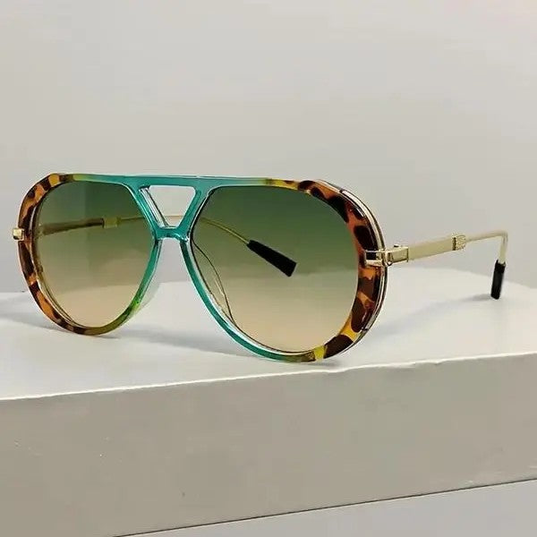 Tortoise & Teal Aviator Sunglasses