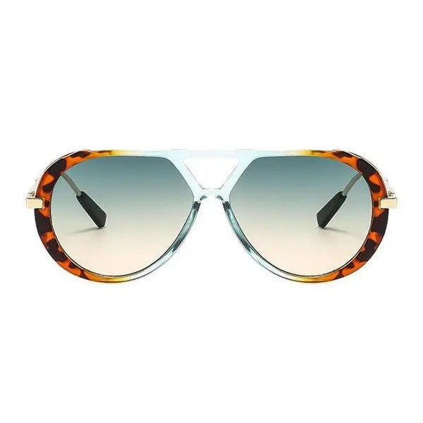 Tortoise & Teal Aviator Sunglasses