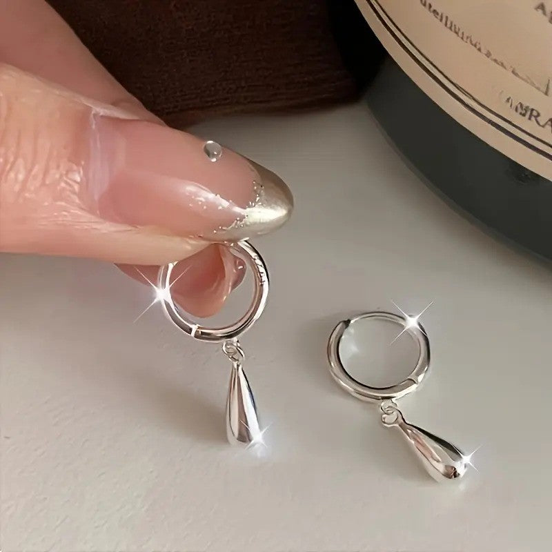 Polished Teardrop Hoop Earrings