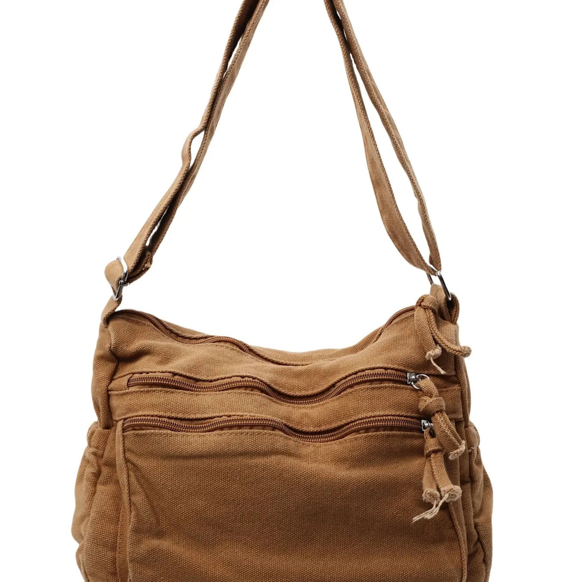 Distressed Canvas Crossbody Bag