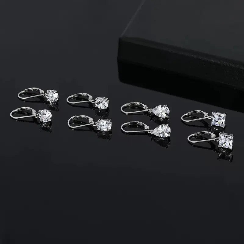 18k Crystal Drop Earring Set