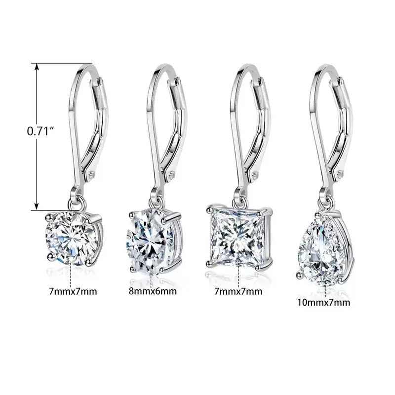 18k Crystal Drop Earring Set