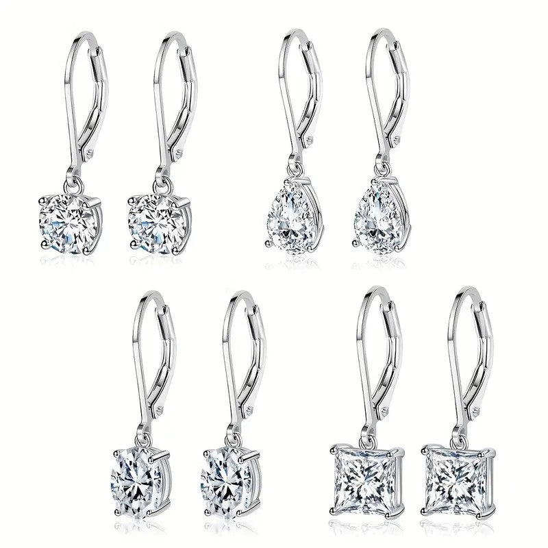 18k Crystal Drop Earring Set