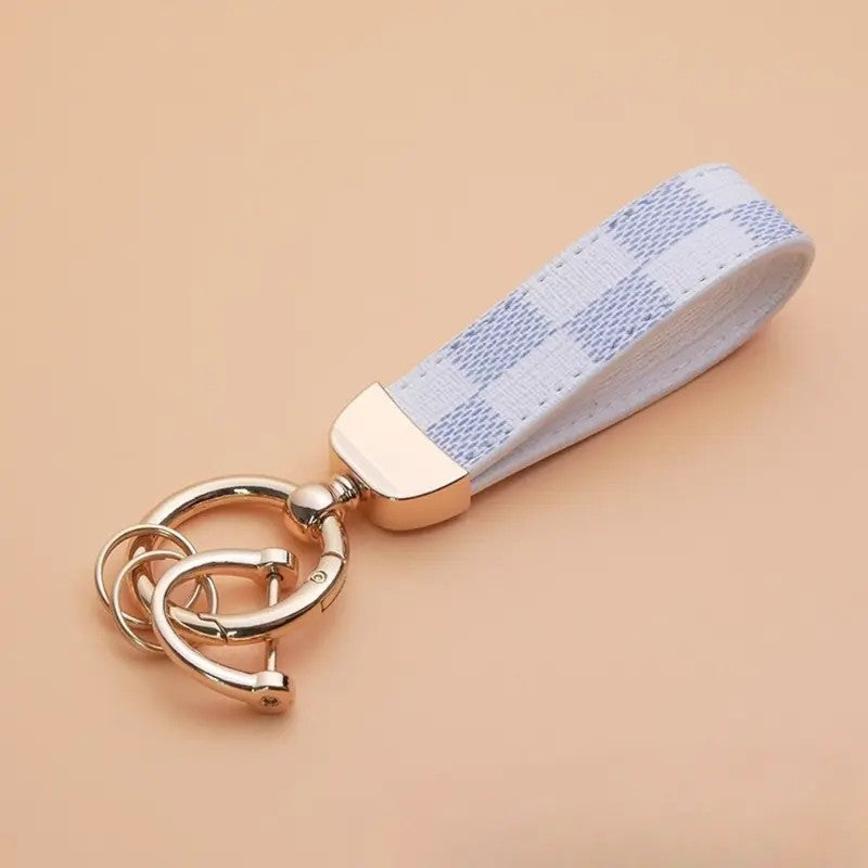 Checkered Horseshoe Keychain