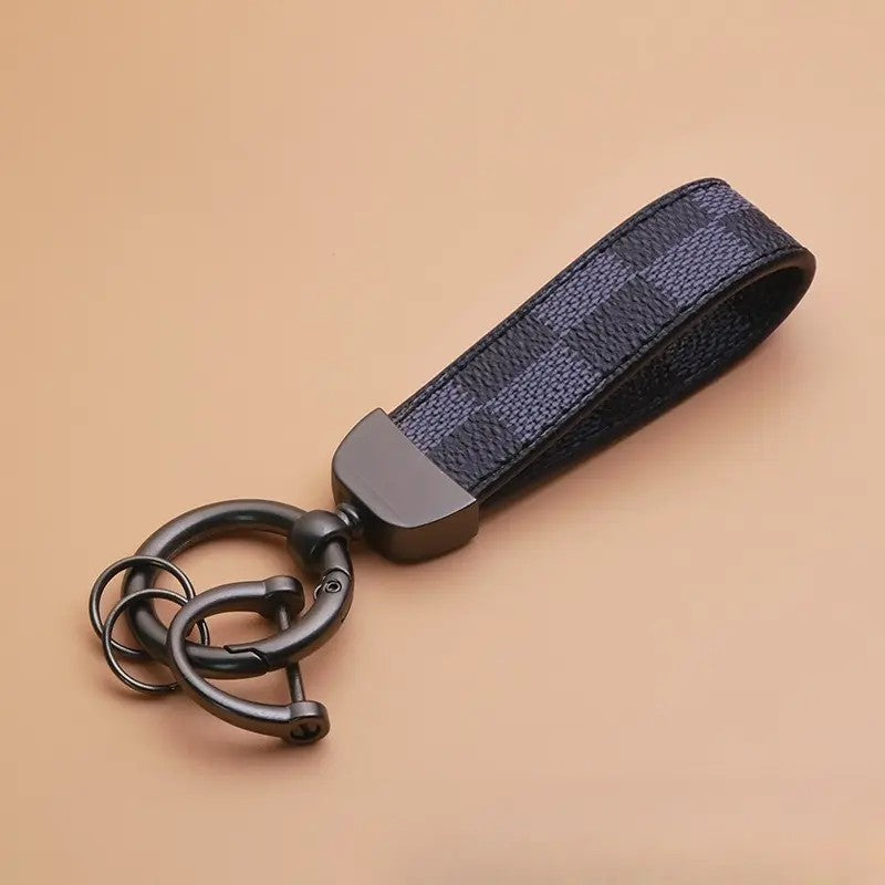 Checkered Horseshoe Keychain