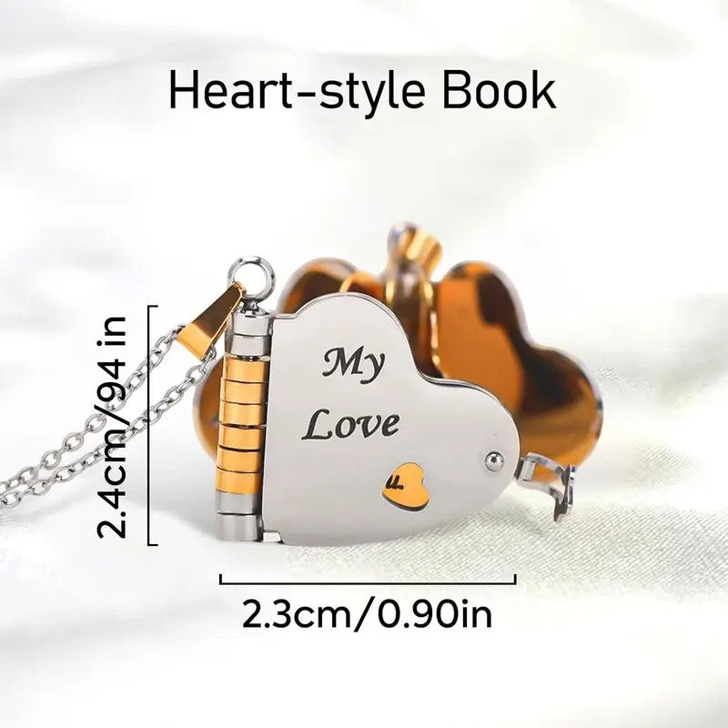 My Love Heart Book Necklace