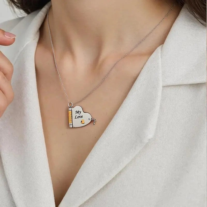 My Love Heart Book Necklace