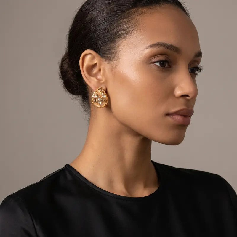 Teardrop Crystal Stud Earrings