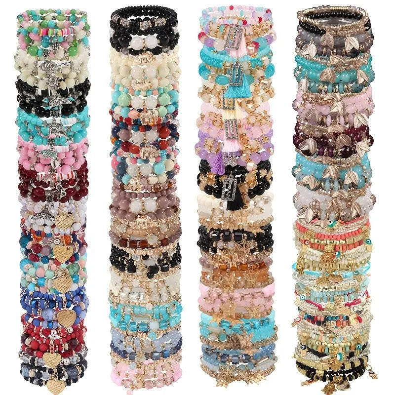 Charm Beaded Bracelet Stack
