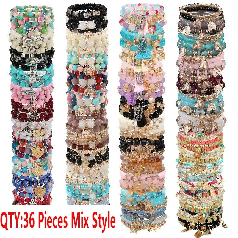 Charm Beaded Bracelet Stack
