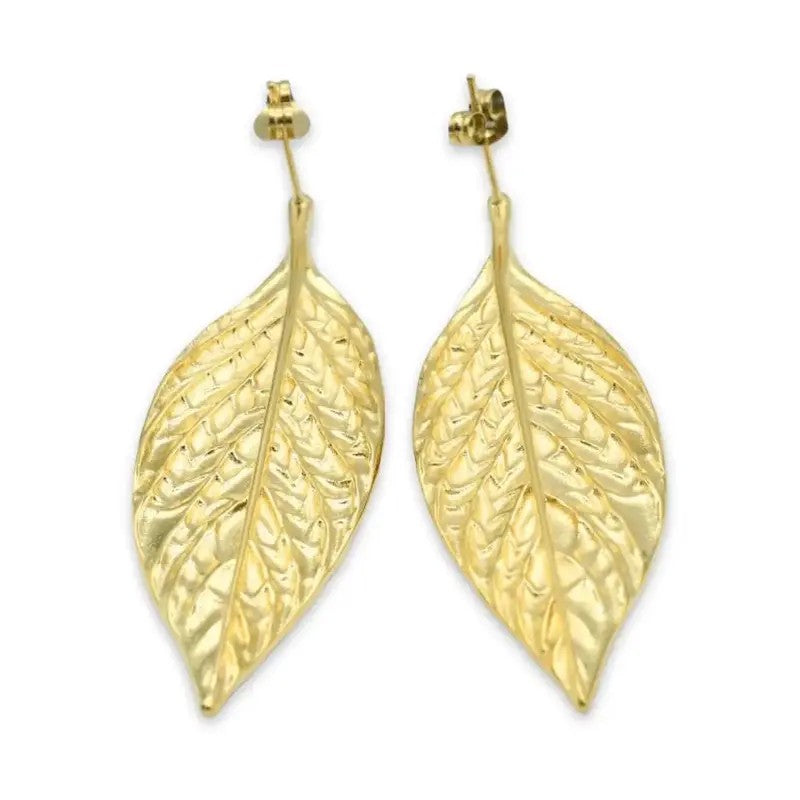 Openwork Leaf Drop Earrings