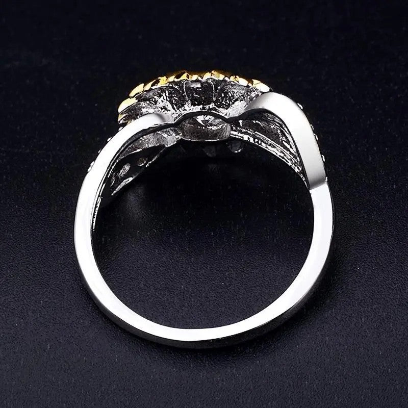 Yellow Sunflower Crystal Ring