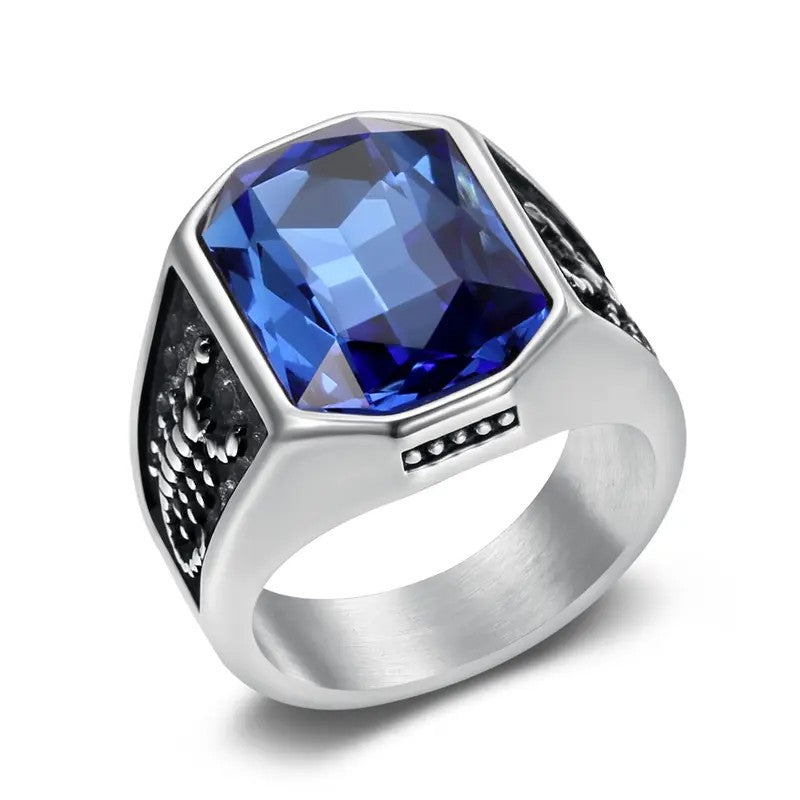 Square Crystal Signet Ring