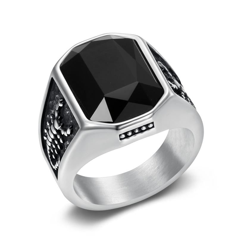 Square Crystal Signet Ring