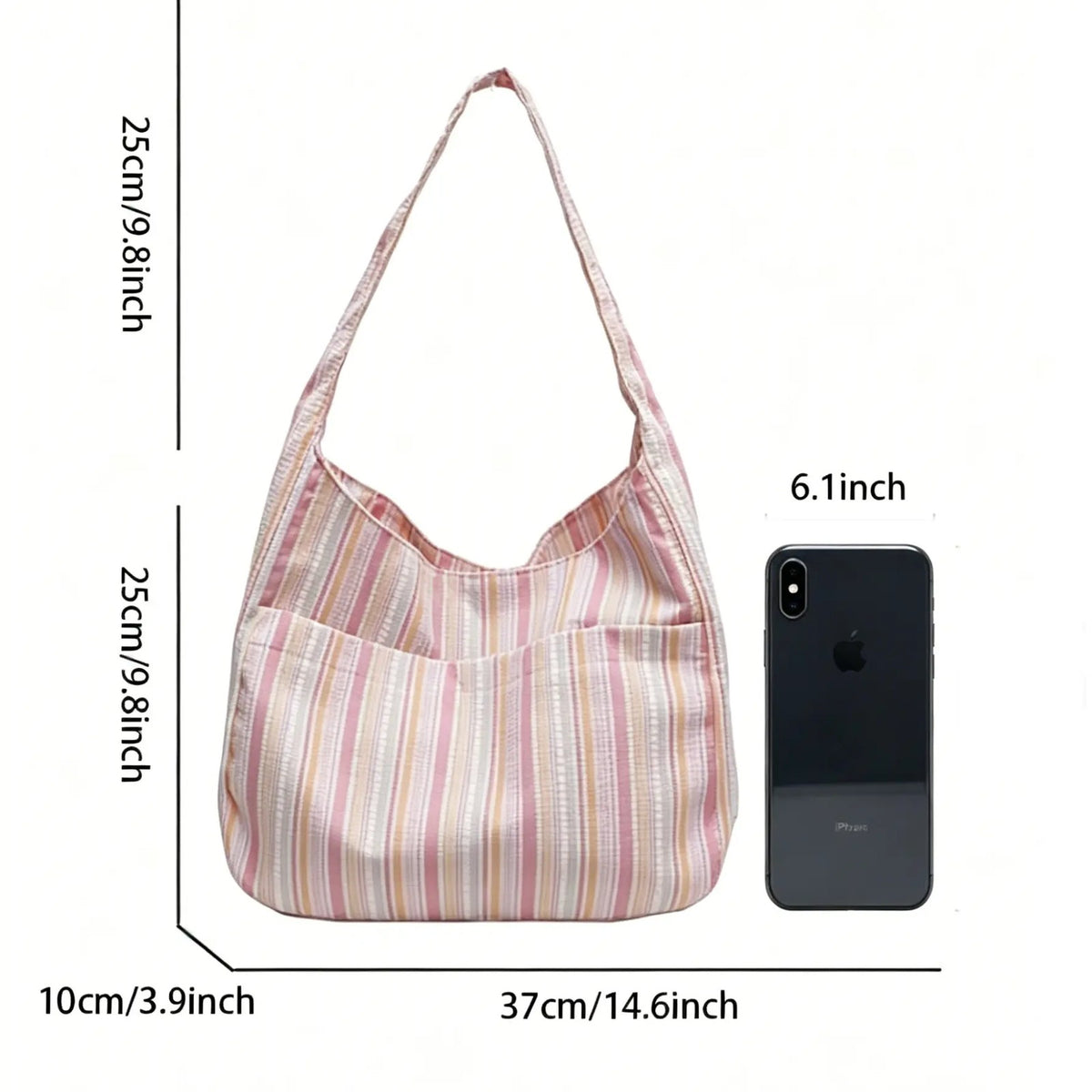 Pastel Stripe Canvas Tote
