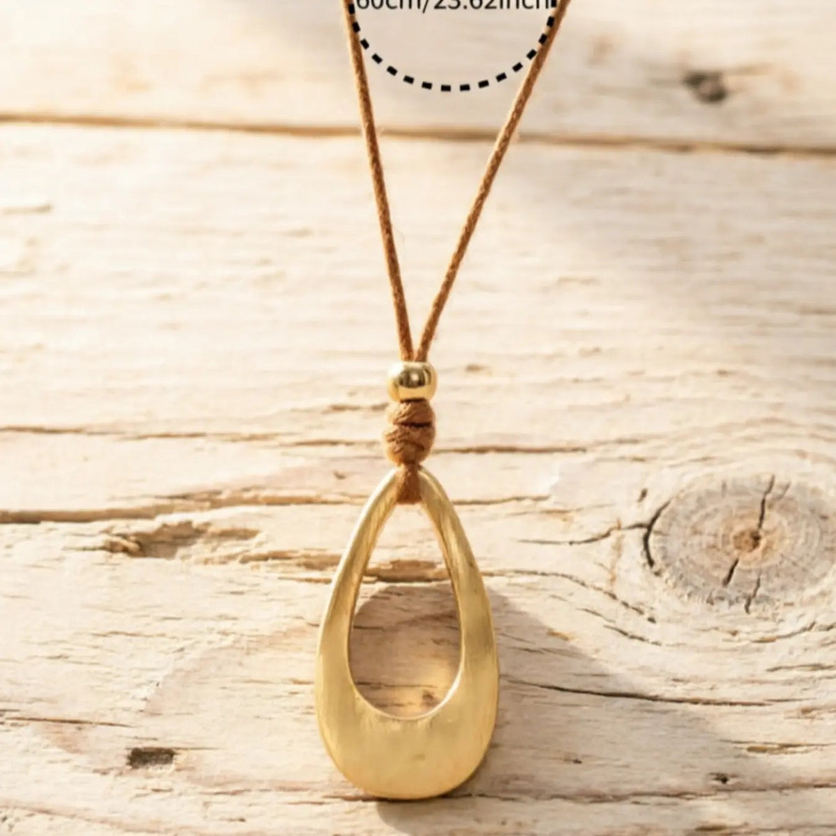 Open Teardrop Cord Necklace