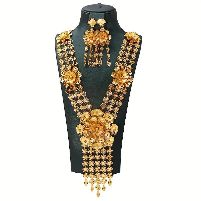 Floral Statement Necklace & Earring Set