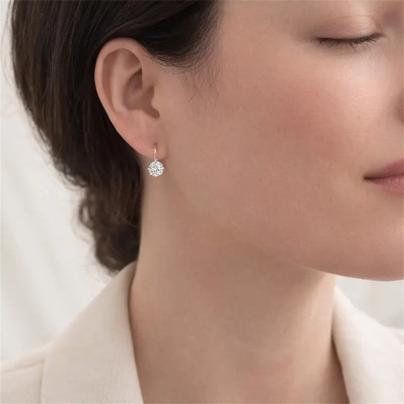 Crystal Solitaire Huggie Earrings