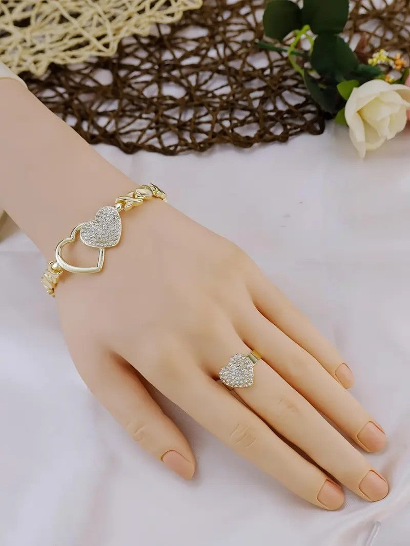 Interlocking Heart Link Jewelry Set