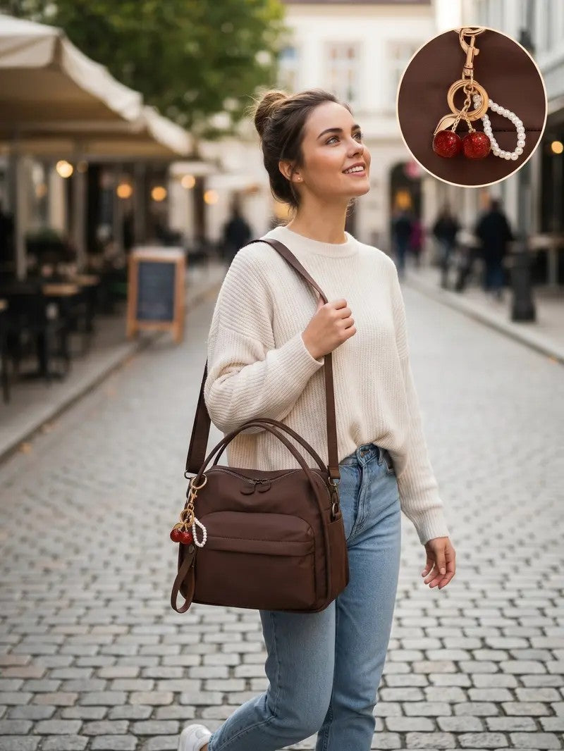 Brown Canvas Satchel Bag