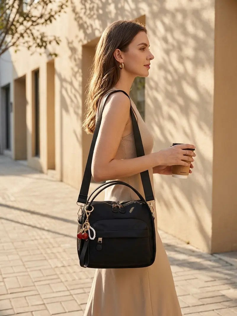 Brown Canvas Satchel Bag