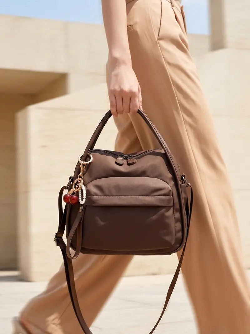 Brown Canvas Satchel Bag