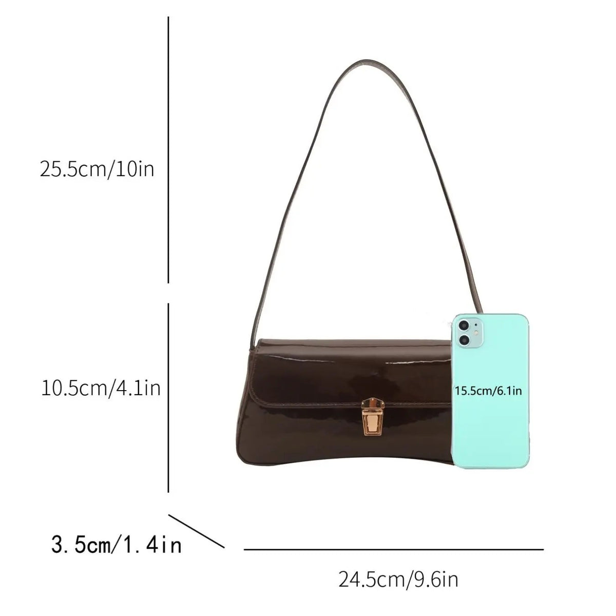 Glossy Burgundy Shoulder Bag