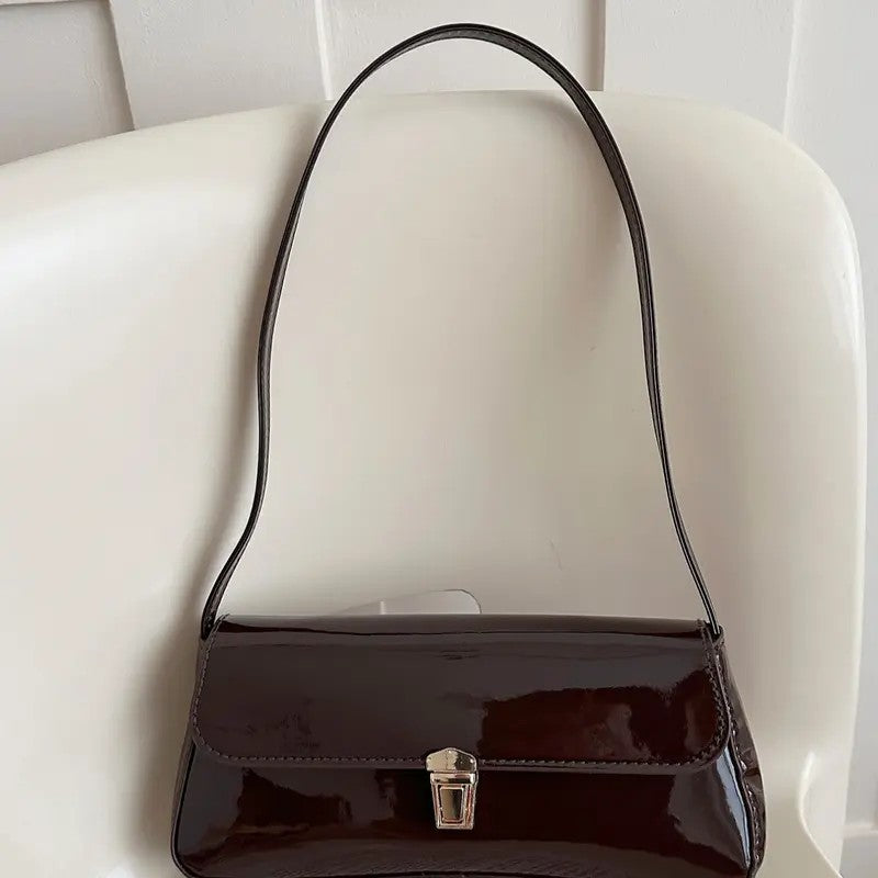 Glossy Burgundy Shoulder Bag