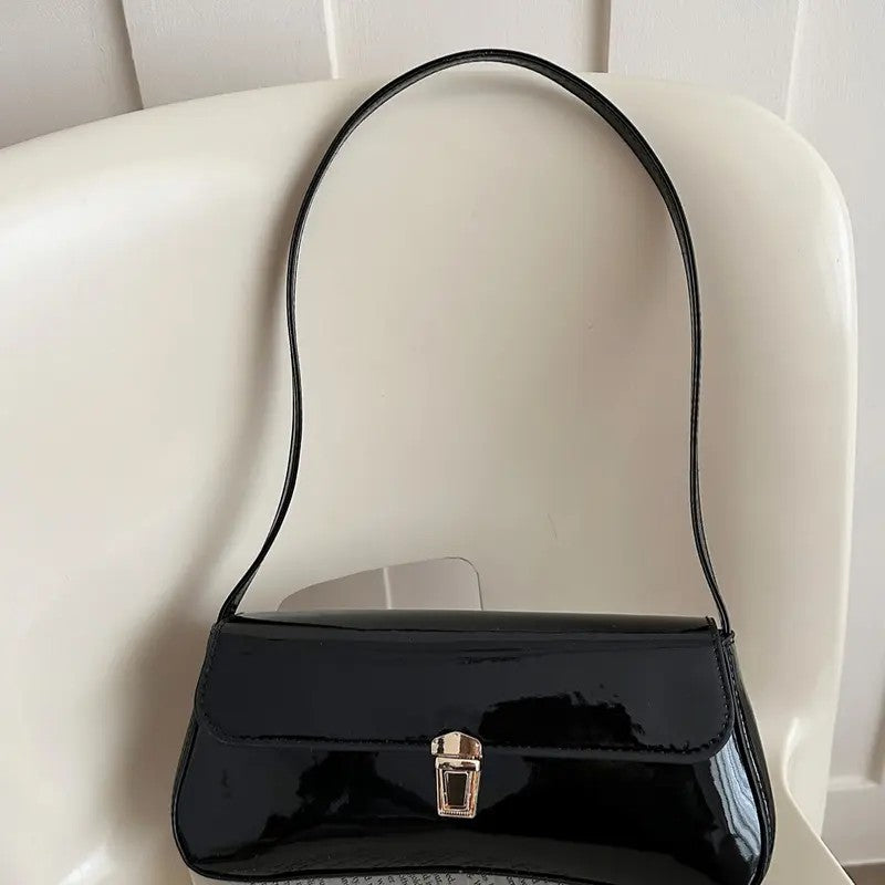 Glossy Burgundy Shoulder Bag