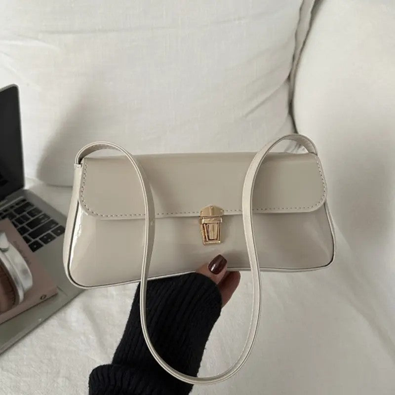 Glossy Burgundy Shoulder Bag