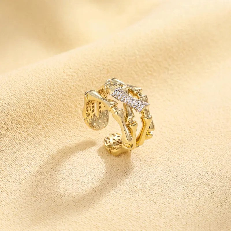 Gold Bone Link Ring