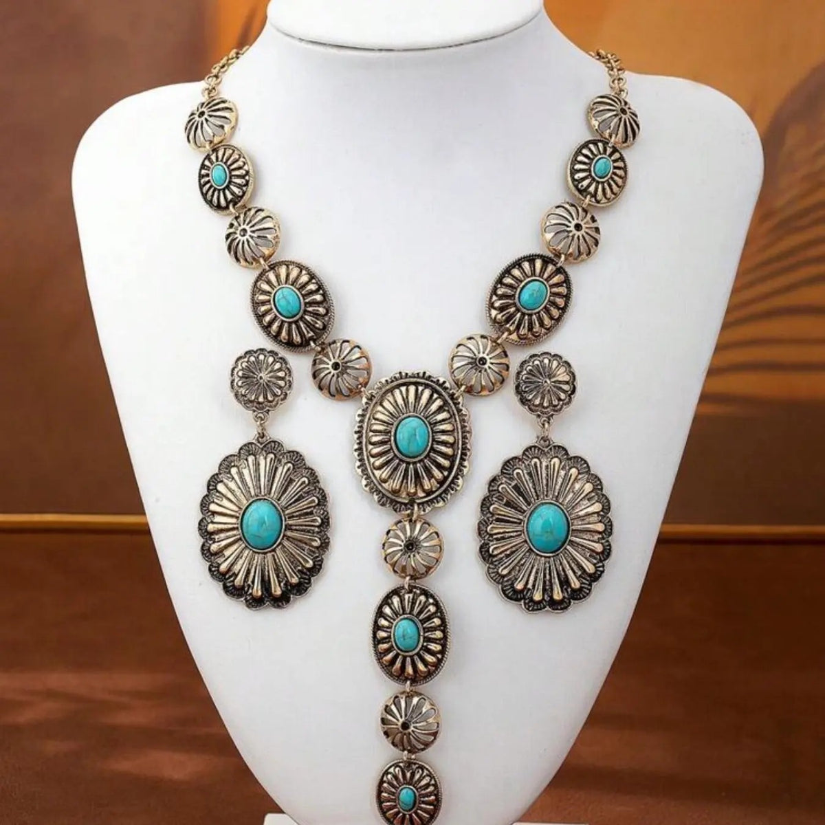 Turquoise Floral Statement Jewelry Set