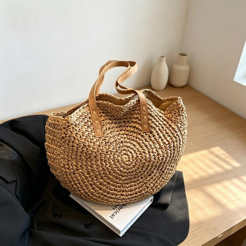 Woven Straw Tote Bag
