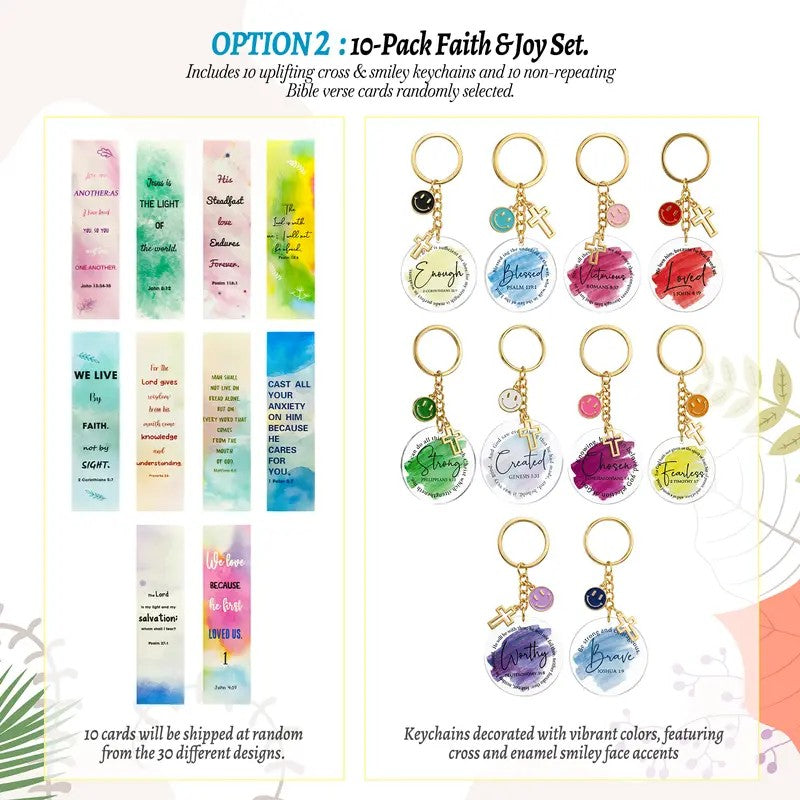 Floral Scripture Keychain Set